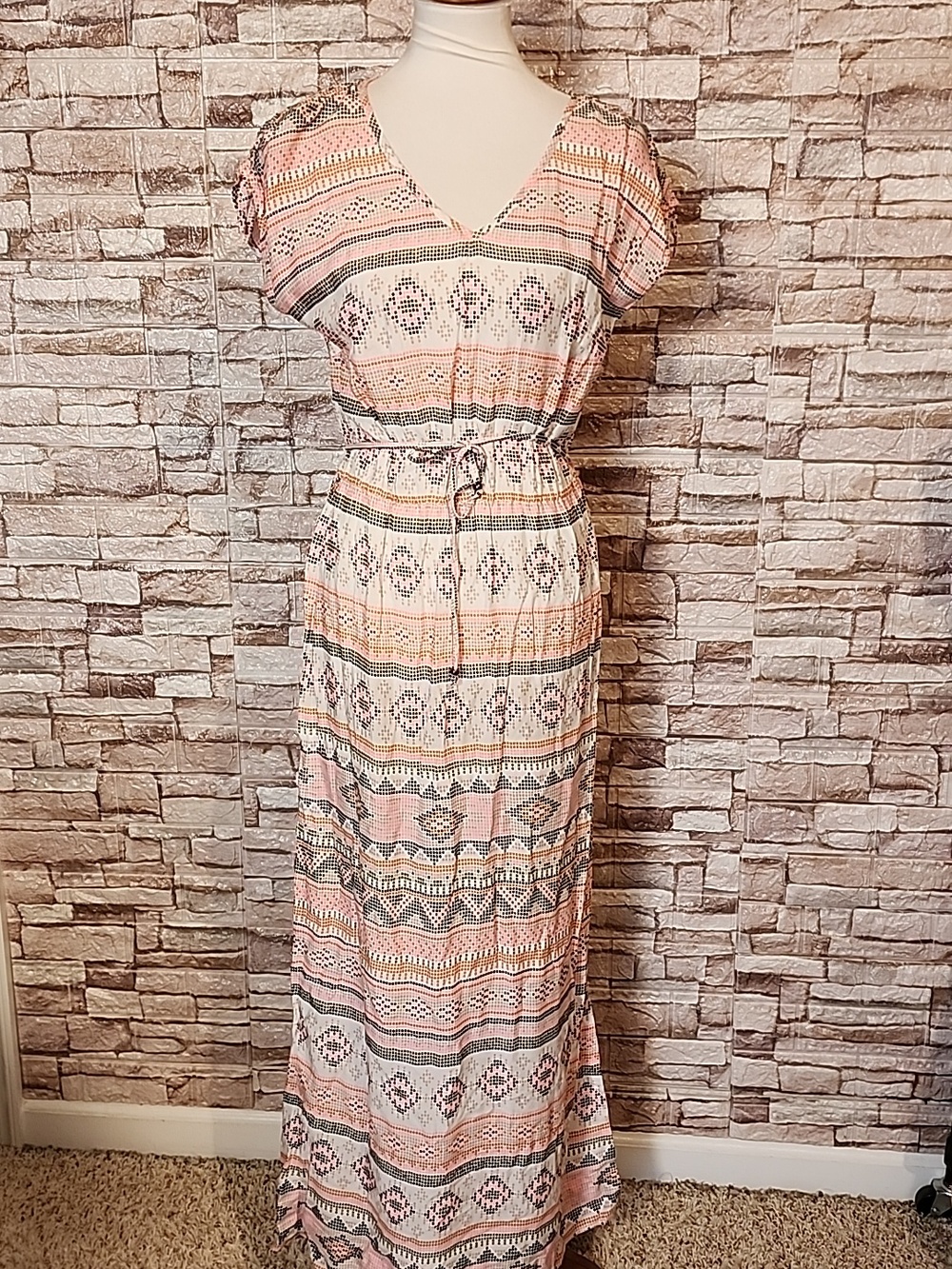 Imitz Pink Patterned Dress